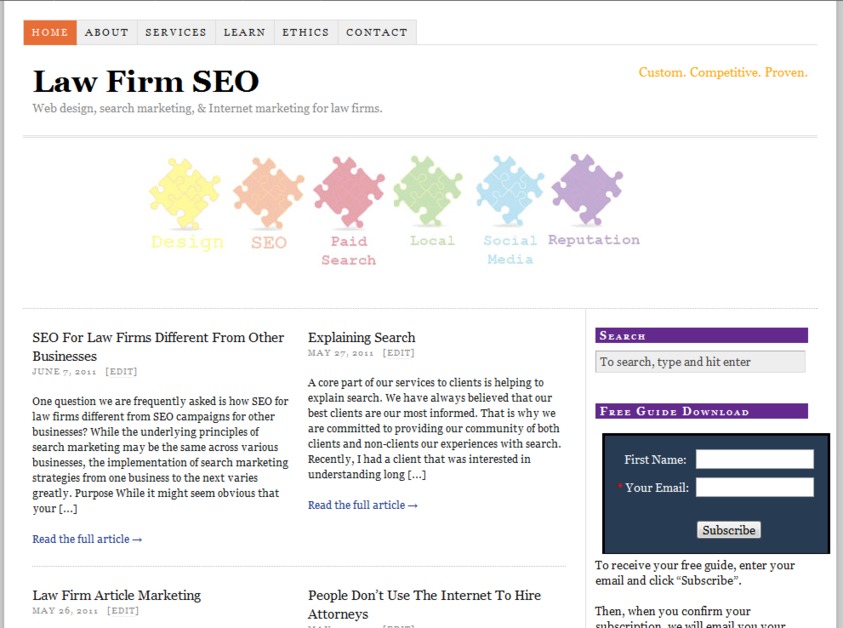 A great web design by AttorneySync, Chicago, IL: 