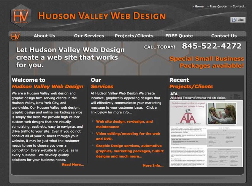 A great web design by Hudson Valley Web Design, New York, NY: 
