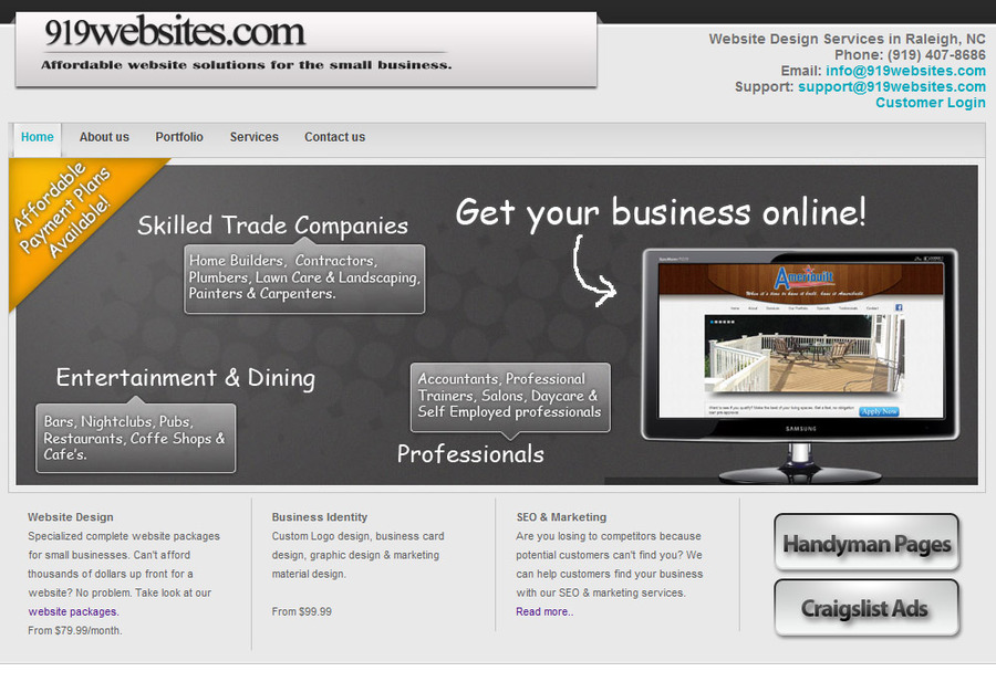 A great web design by 919websites.com, Raleigh, NC: 