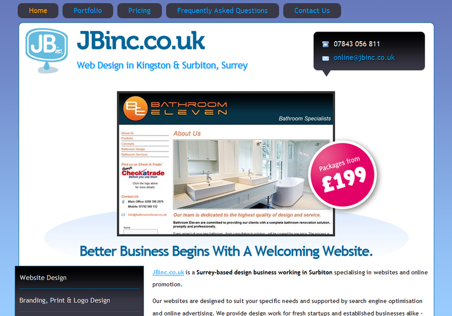 A great web design by JBinc Web Design, Surbiton, London, United Kingdom: 