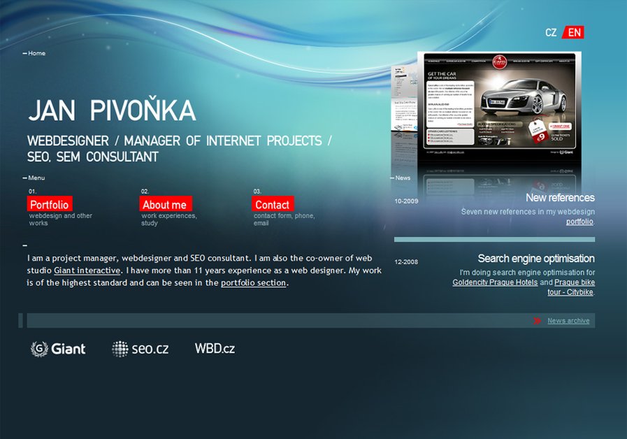 A great web design by Webdesigner Pivonka, Prague, Czech Republic: 