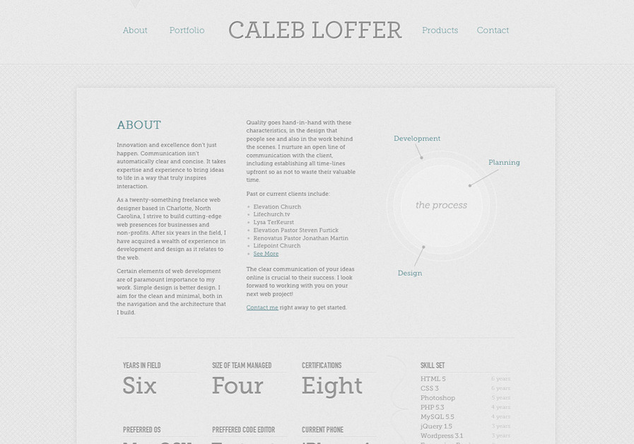 A great web design by Caleb Loffer, Charlotte, NC: 
