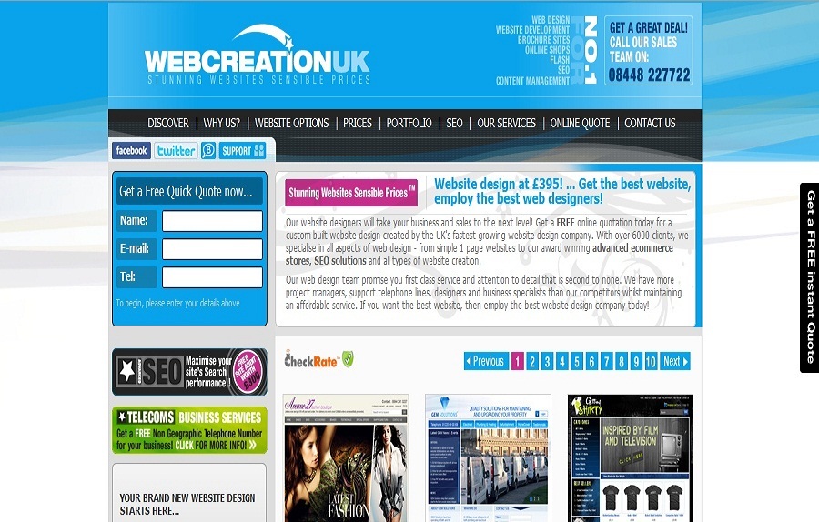 A great web design by WebCreationUK, Trowbridge, United Kingdom: 