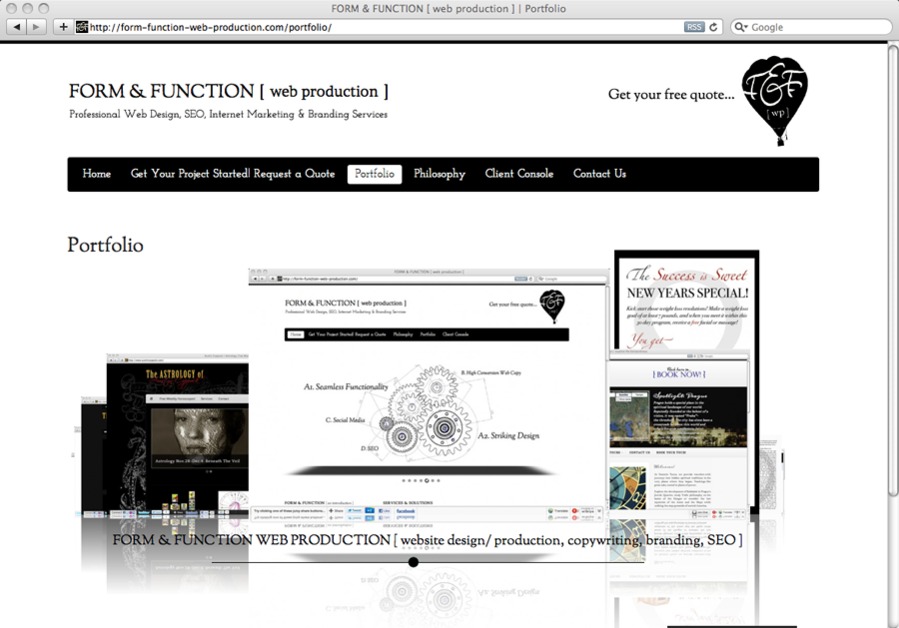 A great web design by FORM & FUNCTION [ web production ], San Francisco, CA: 
