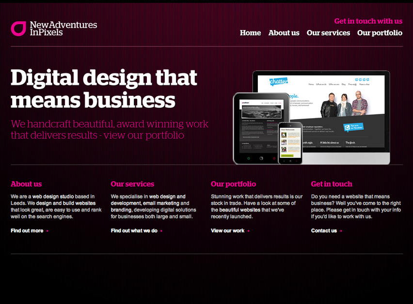 A great web design by New Adventures in Pixels, Leeds, United Kingdom: 