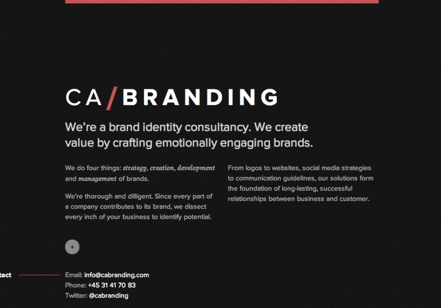 A great web design by CA/Branding, Stockholm, Sweden: 