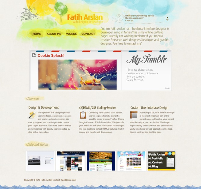 A great web design by Fatih Arslan, Istanbul, Turkey: 