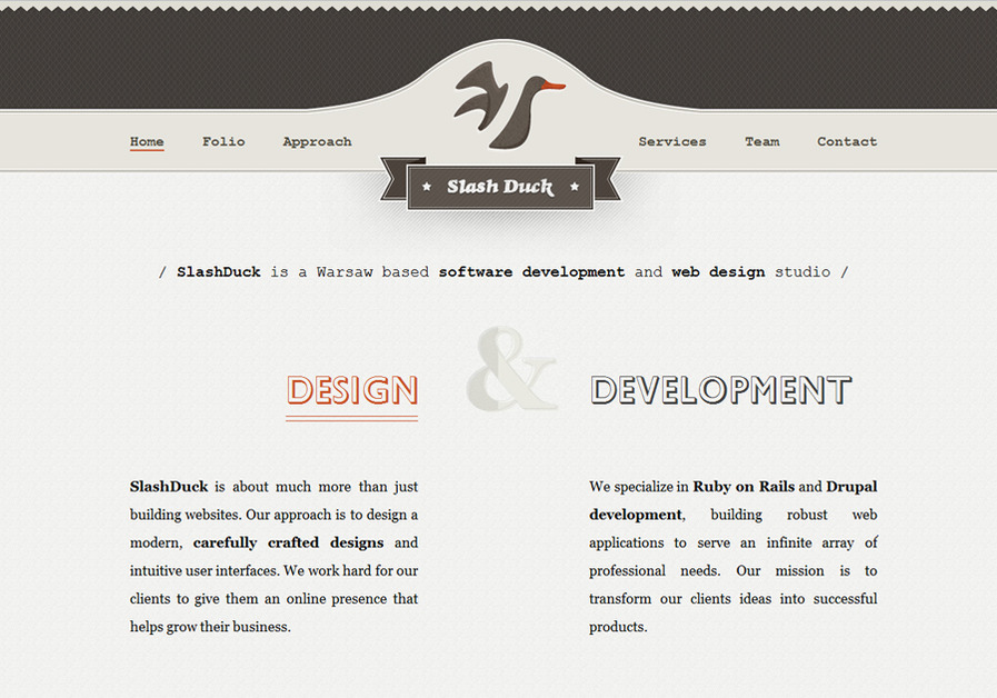 A great web design by SlashDuck, Warsaw, Poland: 