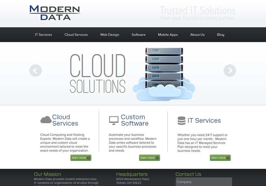 A great web design by Modern Data, Toledo, OH: 
