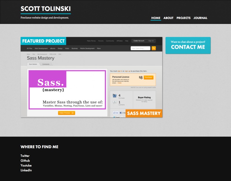 A great web design by Scott Tolinski Creative, Ann Arbor, MI: 