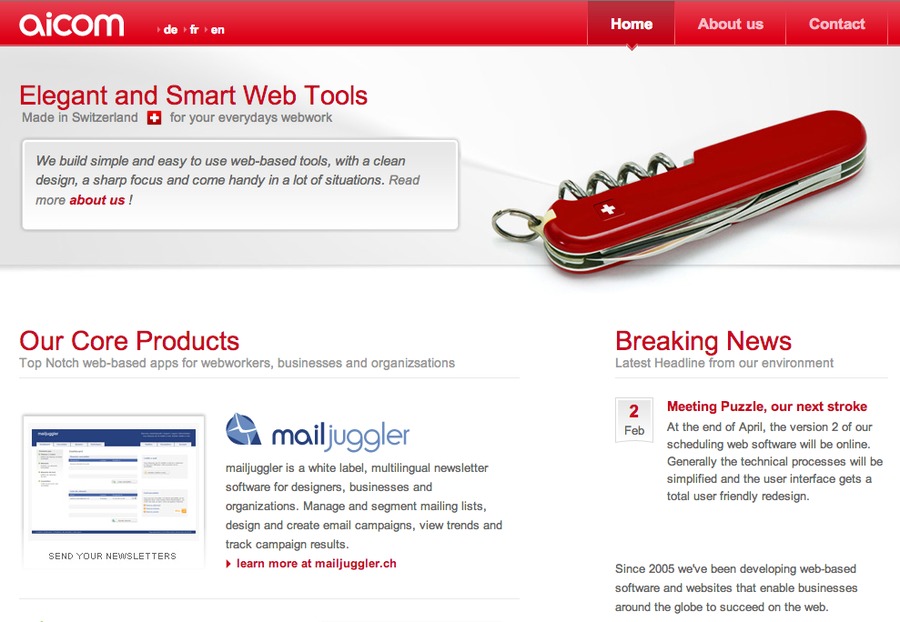 A great web design by aicom, Fribourg, Switzerland: 
