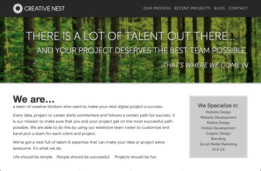 A great web design by Creative Nest, Seattle, WA: 