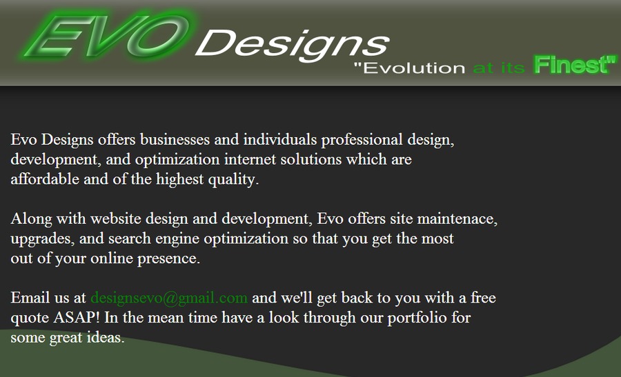 A great web design by Evo Designs, Guelph, Canada: 