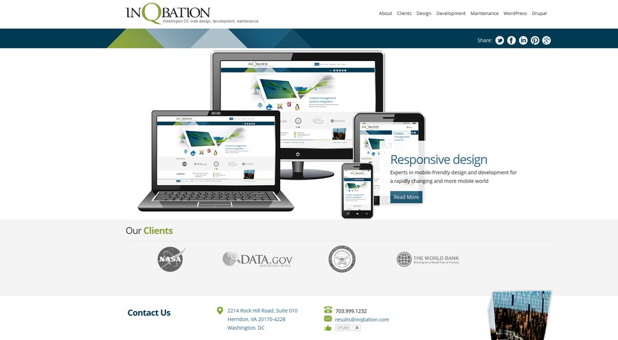 A great web design by inQbation, Washington DC, DC: 