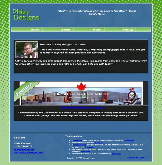 A great web design by Phizy Designs, Winnipeg, Canada: 
