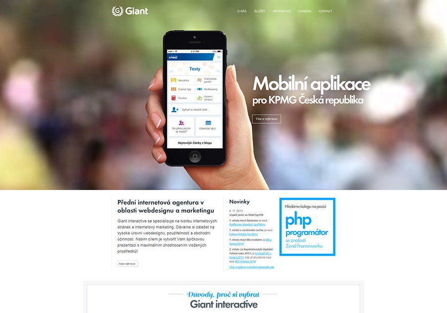 A great web design by Giant interactive, Prague, Czech Republic: Website, Portfolio
, Internet
, PHP
