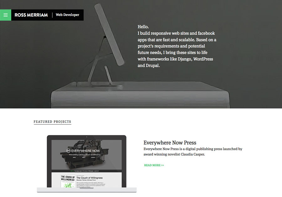 A great web design by Ross Merriam | Web Developer, Vancouver, Canada: 