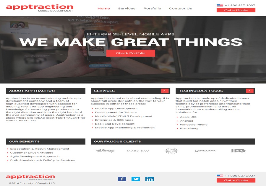 A great web design by Apptraction, New York, NY: 