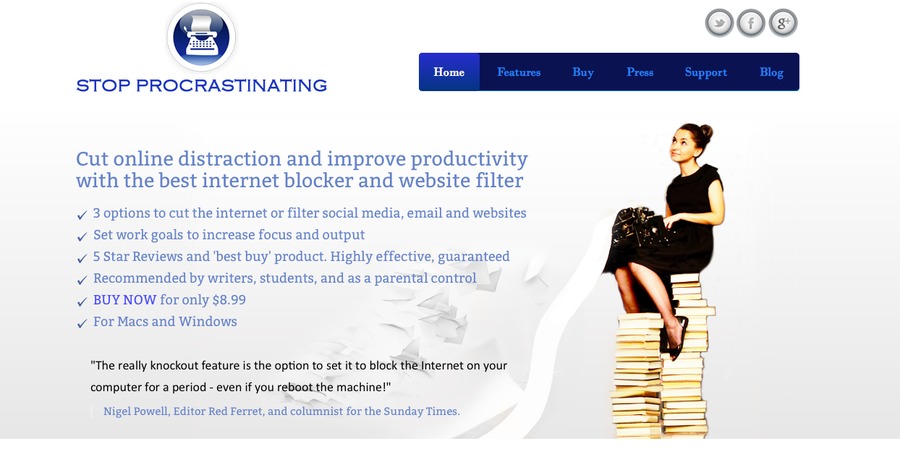 A great web design by Stop Procrastinating, San Francisco, CA: 