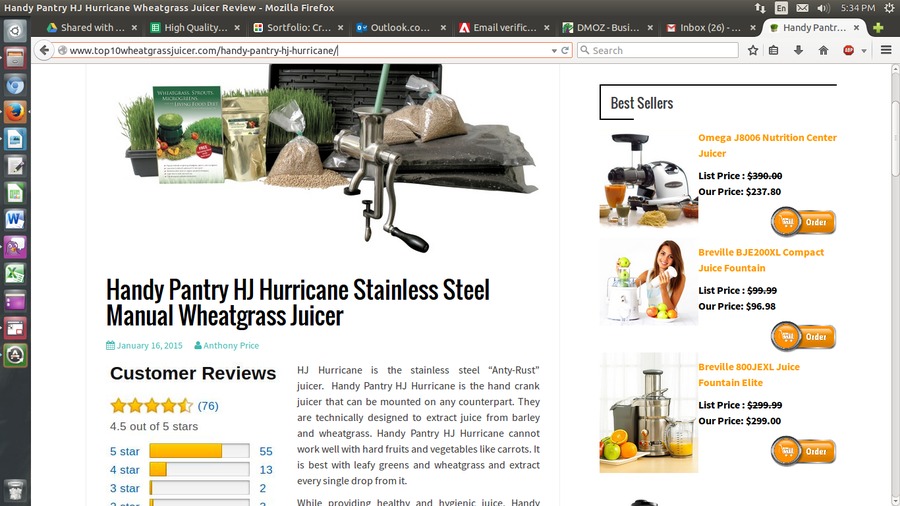 A great web design by Top 10 Wheat Grass Juicer, New Jersey, NJ: Website, Blog
, Retail

