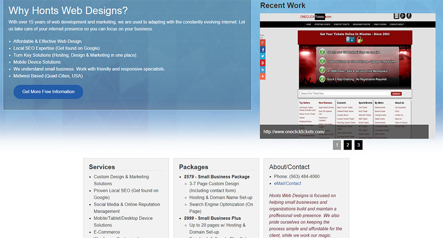 A great web design by Honts Web Design & Internet Marketing, Quad Cities, IA: Responsive Website, Marketing Website
, Entertainment
, Design Only
