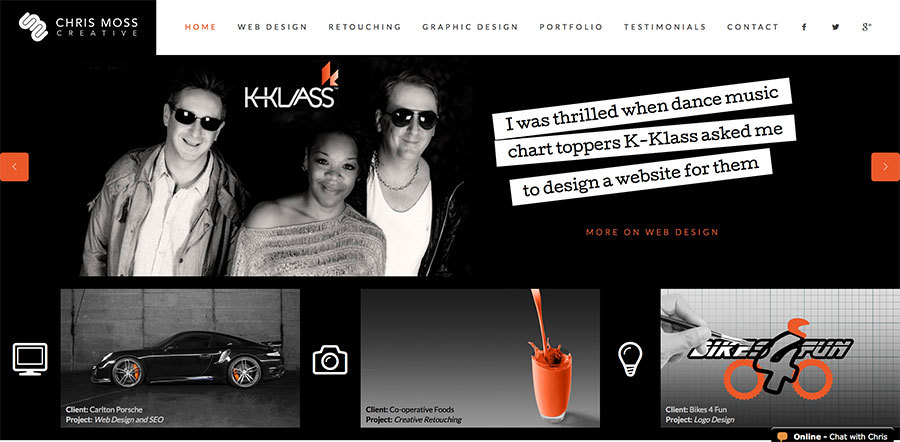 A great web design by Chris Moss Creative, Leeds, United Kingdom: 