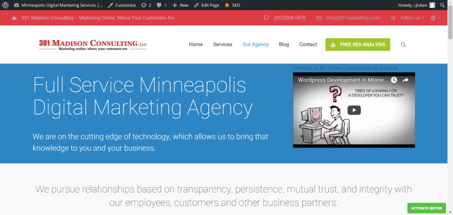 A great web design by 301 Madison Consulting, Minneapolis, MN: 
