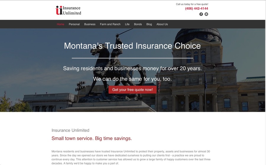 A great web design by Actify Media, Helena, MT: Responsive Website, Marketing Website
, Insurance
, Wordpress
