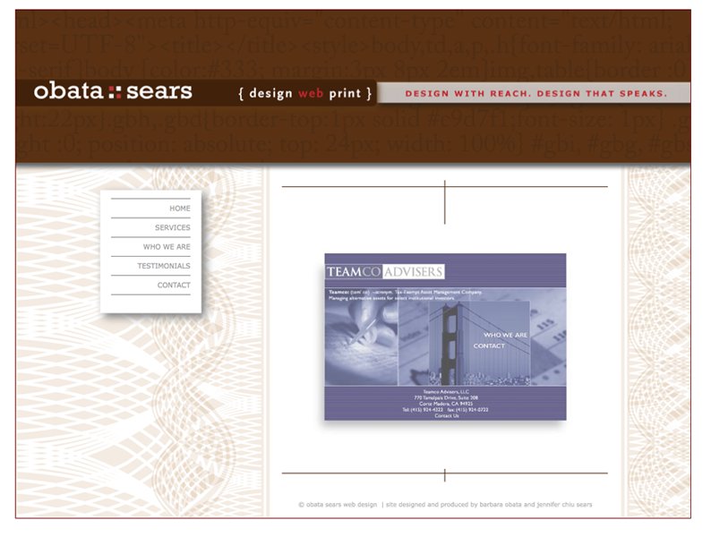 A great web design by Obata Sears Design, San Francisco, CA: 