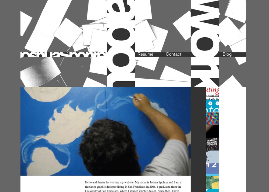 A great web design by Joshua Spohrer, San Francisco, CA: 