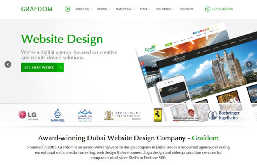 A great web design by Grafdom, Dubai, United Arab Emirates: 