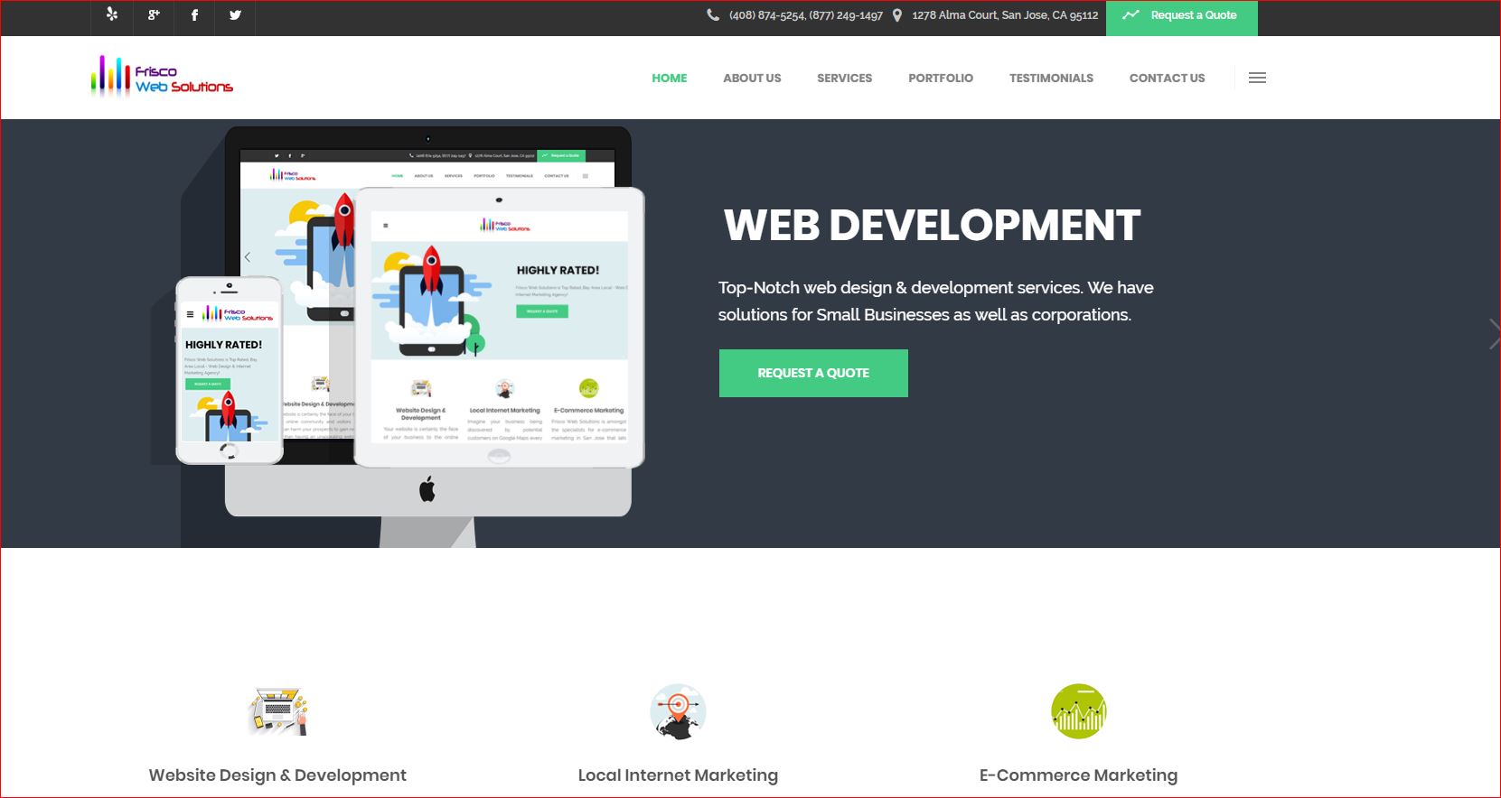 A great web design by Frisco Web Solutions, San Jose, CA: 