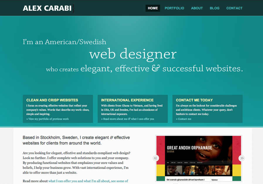 A great web design by Alex Carabi, Copenhagen, Denmark: 