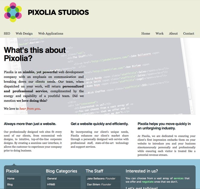 A great web design by Pixolia Studios, Sacramento, CA: 