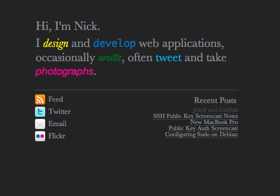 A great web design by Nick Charlton, Plymouth, United Kingdom: 