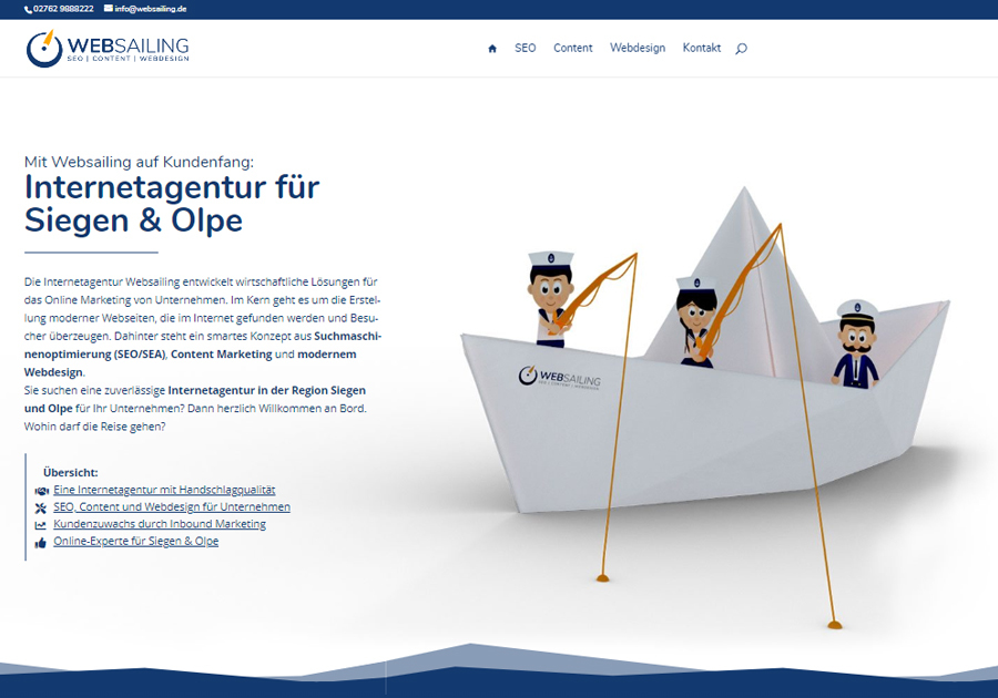 A great web design by Internetagentur Websailing, Wenden, Germany: 