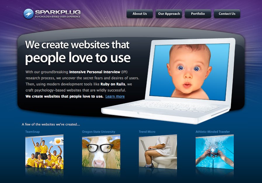A great web design by Sparkplug, Portland, OR: 