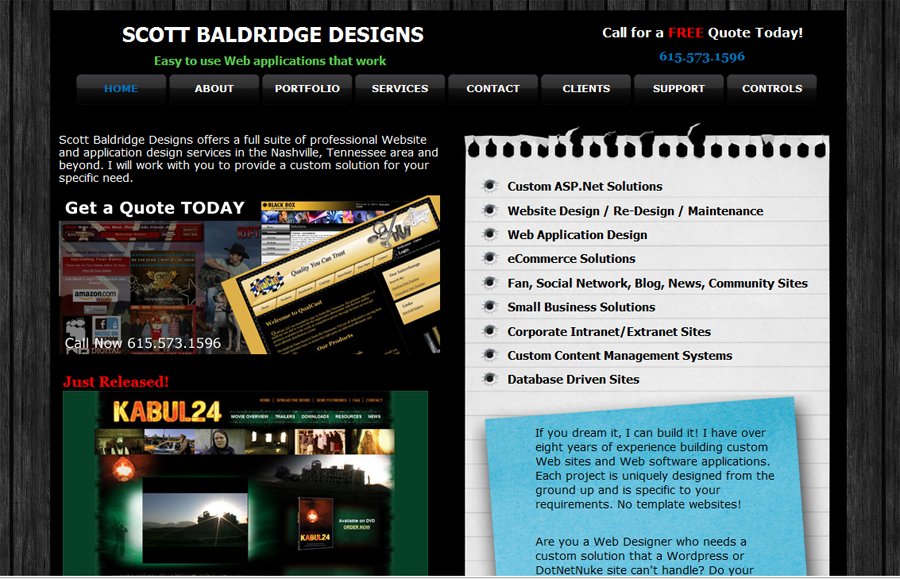 A great web design by Scott Baldridge Designs, Nashville, TN: 