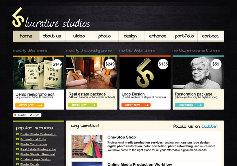 A great web design by Lucrative Studios, Toronto, Canada: 