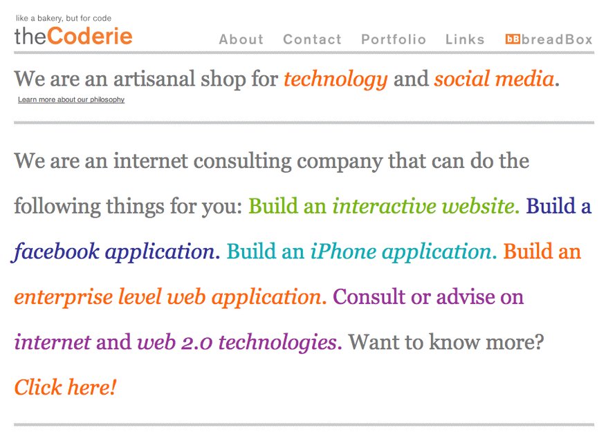 A great web design by theCoderie, New York, NY: 
