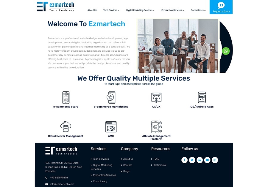 A great web design by Ezmartech, Dubai, United Arab Emirates: 