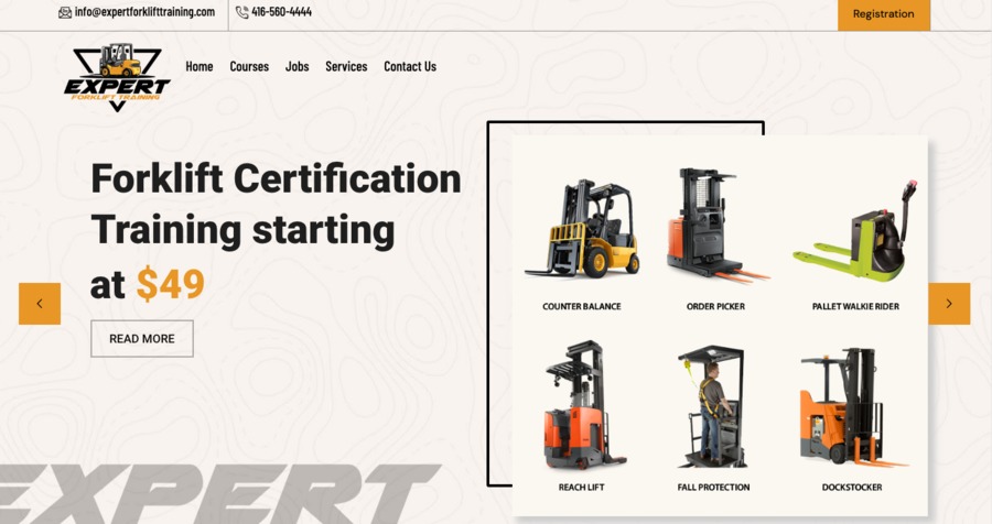 A great web design by Expert Forklift Training, Brampton, Canada: 