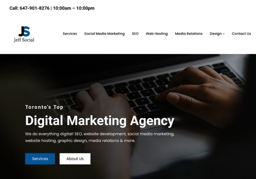 A great web design by Jeff Social Marketing, Toronto, Canada: 