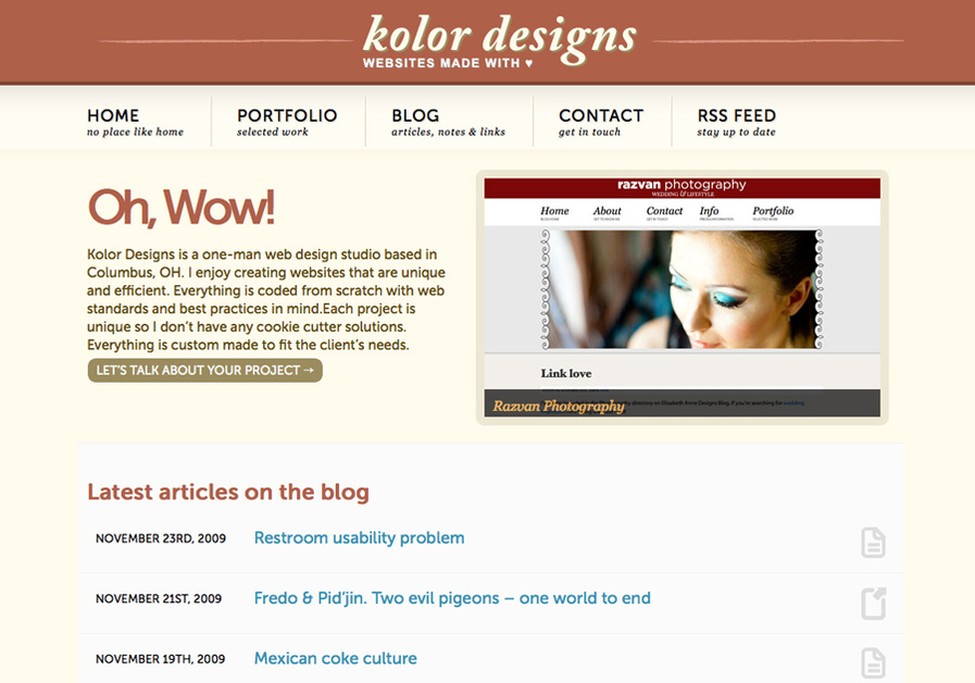 A great web design by Kolor-Designs, Columbus, OH: 