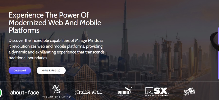 A great web design by Mirage Minds, Dubai, United Arab Emirates: 