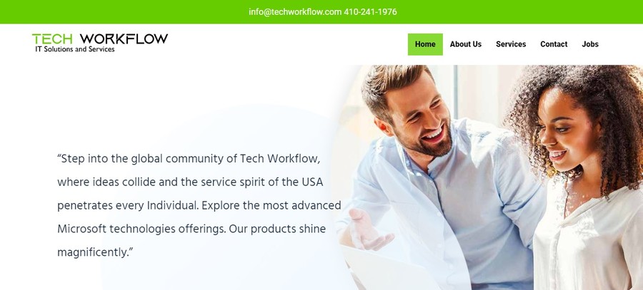 A great web design by TechWorkflow, Cary, NC: 