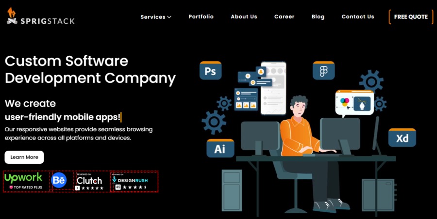 A great web design by Sprigstack, Ahmedabad, India: 