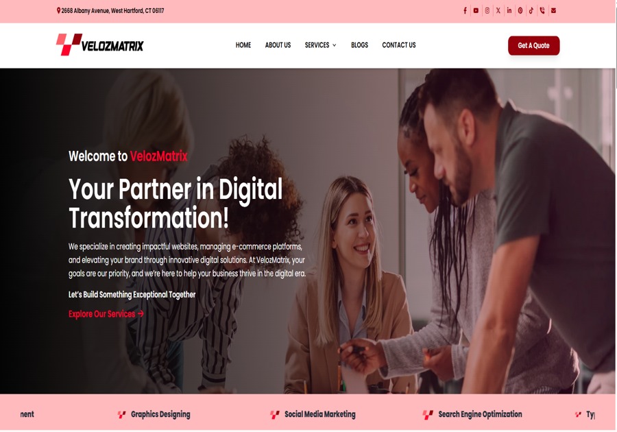 A great web design by Velozmatrix, West Hartford, CT: 