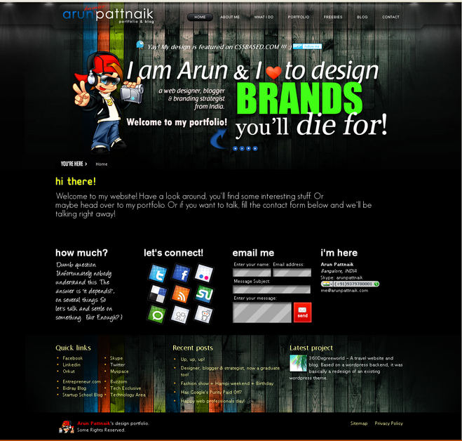 A great web design by Arun Pattnaik, New Delhi, India: 