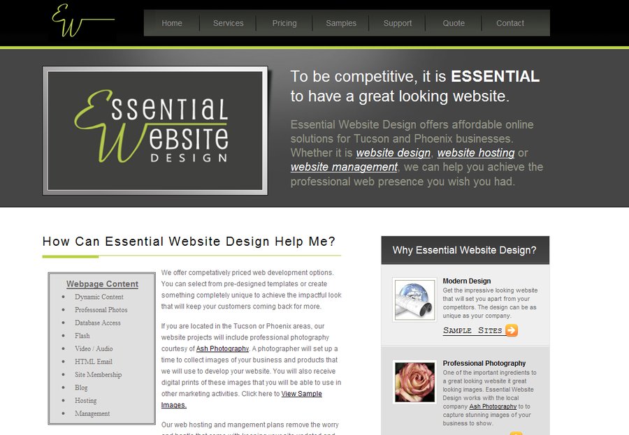 A great web design by Essential Website Design, Tucson, AZ: 